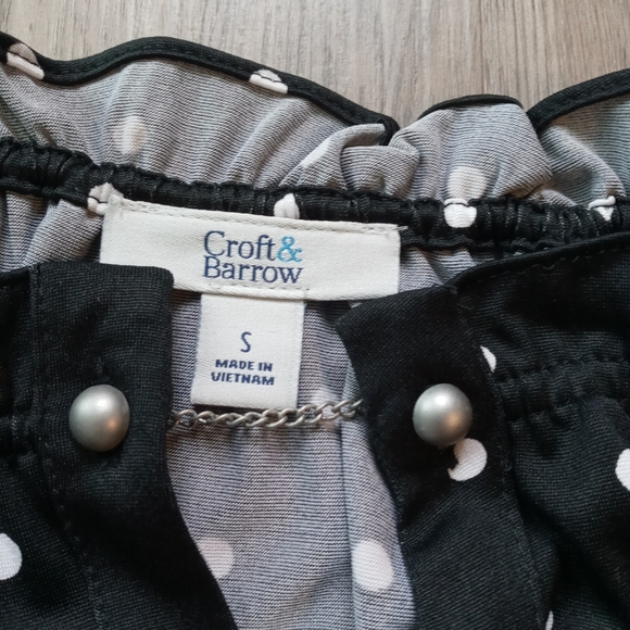 Croft & Barrow Polka Dot & Chain Tunic w/Ruffled Collar Sz Small NWT - Picture 6 of 9